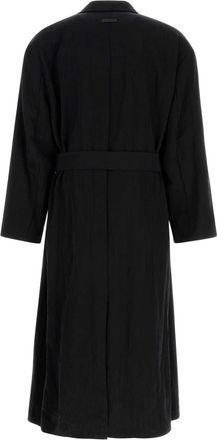 Fear of God Mens Unlined Coat Black Lyocell Nylon