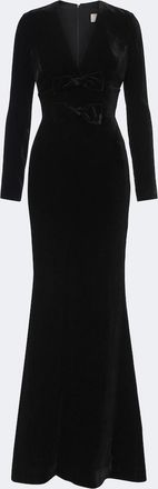 Elie Saab Bow-detail silk-blend velvet gown