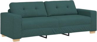 vidaXL Loveseat Sofa with Cushion Dark green Fabric Vidaxl