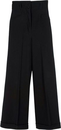 Racil Black High Rise Double Button Wide Leg Trousers Size XS
