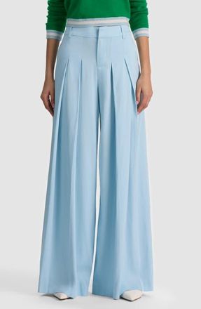 Alice & Olivia Blaire Pleated Wide Leg Pants in Carolina Blue at Nordstrom, Size 12