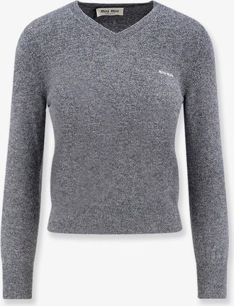 Miu Miu Maglia in lana con intarsio logo - MIU MIU - gender_Woman