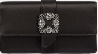 Manolo Blahnik Capri embellished satin clutch