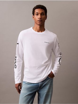 Calvin Klein Jeans Calvin Klein Mens Vertical Logo Classic Crewneck T-Shirt - White - XS