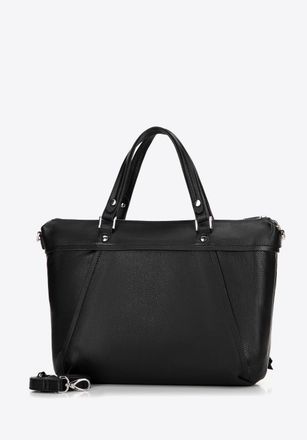 Wittchen Dames 15 Leren Laptoptas met Kwastje Zwart Natuurlijk Leer