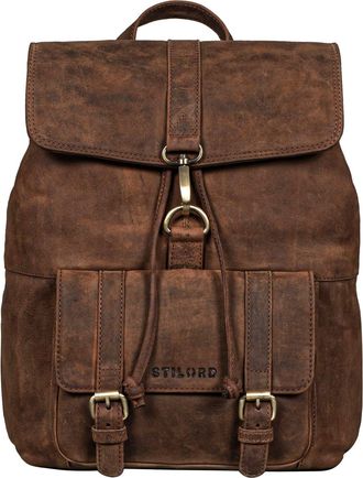 STILORD Kacey Leather Backpack Handbag Womens 13,3 inch Laptop Backpack Vintage Daypack Ladies Rucksack Ideal as Business Backpack Travel Bag School Bag, Colo