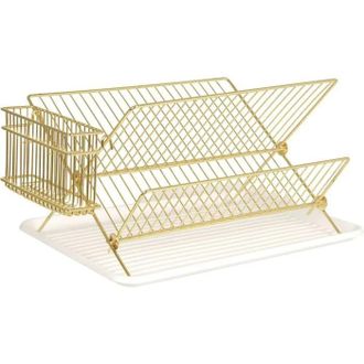 Present Time Present-time Escurridor Dorado Plegable De Metal Dise&ntilde;o Moderno