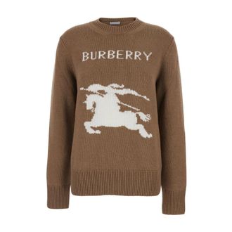 Burberry Dames, Truien, Beige, Maat: L Wol