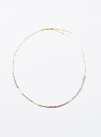 Simons Womens Colourful bead block necklace