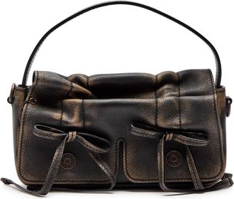Acne Studios Multipocket Micro Vintage Grained-leather top Handle bag - Dark Brown - One Size