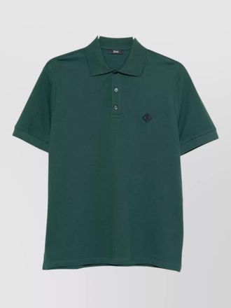 Herno logo cotton polo shirt short sleeves