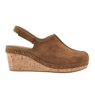 Corkys Footwear Womens Make Em Blush Wedge Sandal In Brown Faux Suede