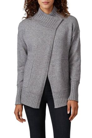 White + Warren Lofty Blend Ribbed Coatigan In Storm Grey