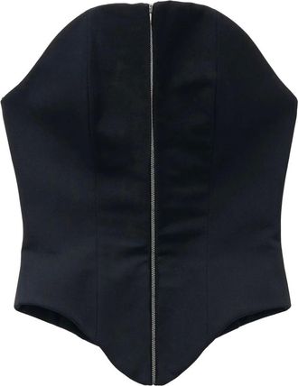 Alexander McQueen Wol korset met rits - Dames - Tops - Zwart - Maat: S Wol