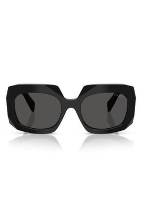 Prada 54mm Square Sunglasses in Black /Dark Grey at Nordstrom