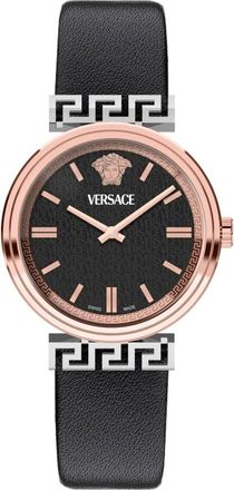 Versace Mythos Vetca Horloge - Dames - Horloges - Zwart - ONE Size - Leer - Accessoires