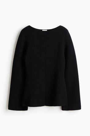 H&M Peplumshirt aus Wolle - Schwarz