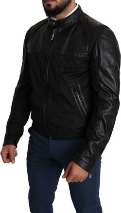 Dolce & Gabbana Black Nylon Full Zip Men Bomber Coat Jacket Clothing