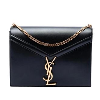 Saint Laurent Pre-owned Cassandra Schoudertas - Dames - Pre-owned - Zwart - Maat: ONE Size Leer