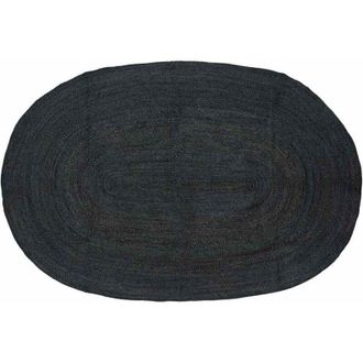 vidaXL Alfombras De &Aacute;rea Ovalado Negro 152 X 245 Cm Yute Vidaxl
