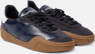 Acne Studios Logo suede-trimmed sneakers