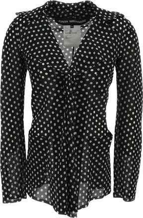 Junya Watanabe Polka-dot Jacket - Dames - Blouses - Zwart - L - Polyester - Overhemden
