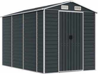 vidaXL Cobertizo De Jard&iacute;n Acero Galvanizado Antracita 191x300x198 Cm Vidaxl