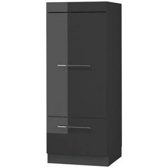 Vicco Armario Para Microondas Fame-line, Antracita Alto Brillo, 60 Cm, Vicco