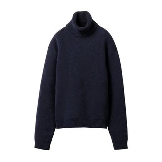 Miu Miu Turtlenecks, female, Blue, Size: 2XS Blue Rollneck Sweater Aw24