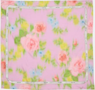 Marc Jacobs Blurred Floral Silk Scarf