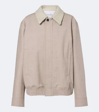 Bottega Veneta Chaqueta de lana con piel Intrecciato