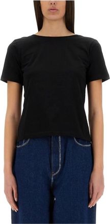Nina Ricci T-shirt met diepe gedrapeerde rug - Dames - T-shirts - Zwart - M - Katoen - Tops