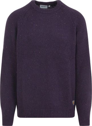 Carhartt Work in Progress Speckled Lokers Purple Lambswool Anglistic Sweater-Uomo