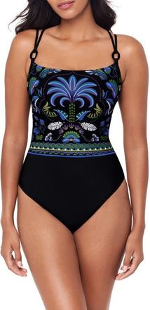 Magic Suit By Miraclesuit Taj Mahal Georgie Underwire One-Piece Swimsuit in Black Multi at Nordstrom, Size 12