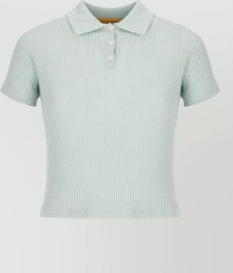 Guest In Residence cashmere short-sleeve knit polo top