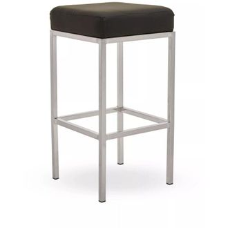Premier Housewares Baina Black Pu And Chrome Finish Bar Stool - Premier Housewares
