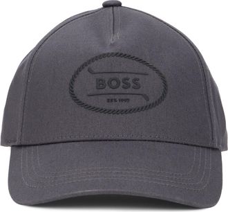 HUGO BOSS Mens Baseball Cap Dark Grey Cotton Hat