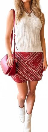Bailey Rose Sienna Night Mini Skirt In Red