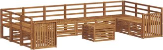 vidaXL Conjunto De Sof&aacute;s De Exterior 11 Uds. Natural Vidaxl