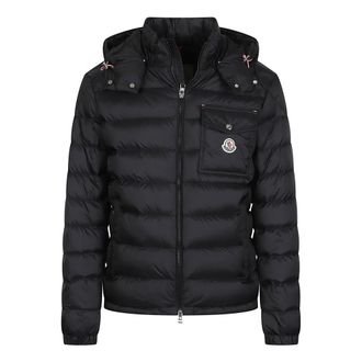 Moncler Heren, Jassen, Zwart, Maat: S Leer