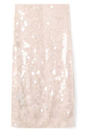 Mango Sequin Paillette Midi Skirt in Ecru at Nordstrom Rack, Size Large