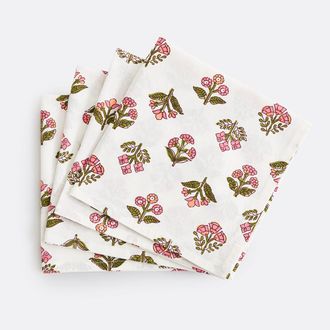 La Redoute Interieurs Set van 4 katoenen servetten, bloemenprint, VANDI