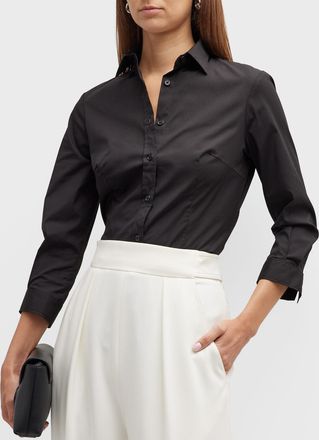 Carolina Herrera Classic Cotton Button-Front Shirt