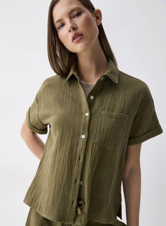 Twik Womens Short-sleeve organic cotton gauze shirt