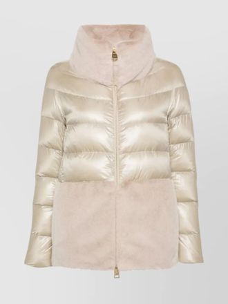 Herno lightweight nylon and fur cape
