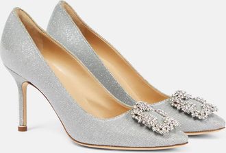 Manolo Blahnik Hangisi 90 embellished glitter pumps
