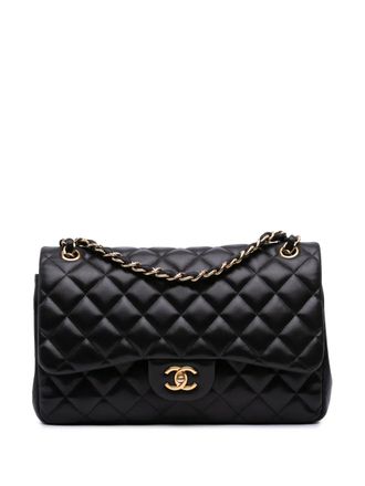 Chanel 2010-2011 Jumbo Classic Lambskin Double Flap shoulder bag - Black
