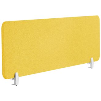Beliani Panel Separador Amarillo Mostaza 160 X 40 Cm Poli&eacute;ster Pet Pantalla Ac&uacute;stica Oficina Wally