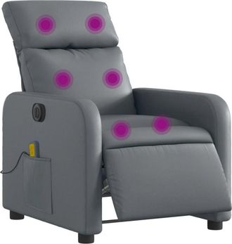 vidaXL Vidaxl - Sill&oacute;n De Masaje Reclinable El&eacute;ctrico Cuero Sint&eacute;tico Gris