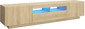 vidaXL Vidaxl - Armario tv con luces led color roble Sonoma 180x35x40 cm